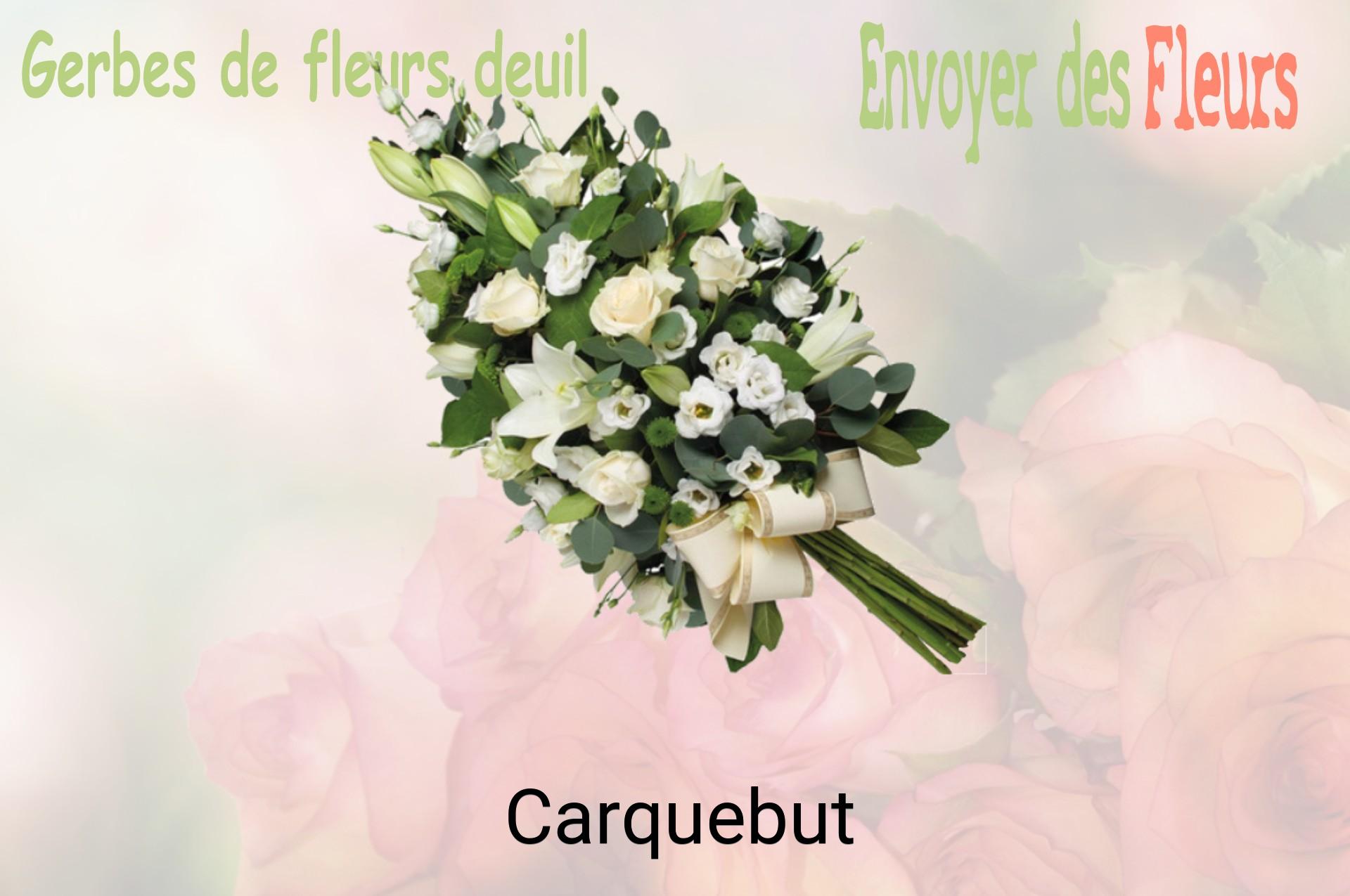 Gerbe de fleurs de deuil livrée à Carquebut